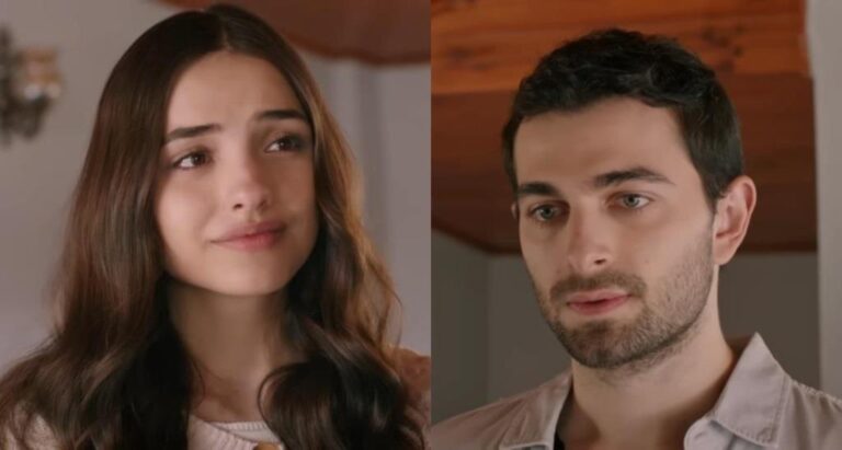 Kadr z 100. odcinka serialu "Wichrowe Wzgórze". Gulce wyznaje Yusufowi prawdę o sobie.